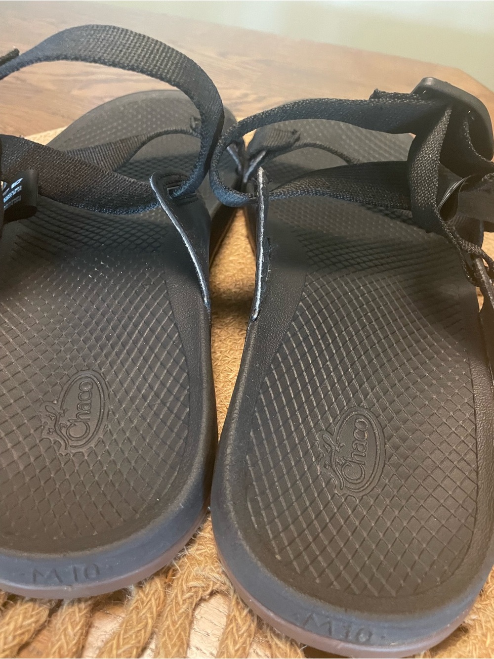 Chaco Black Adjustable Strap Slide Sandals - Picture 3 of 4